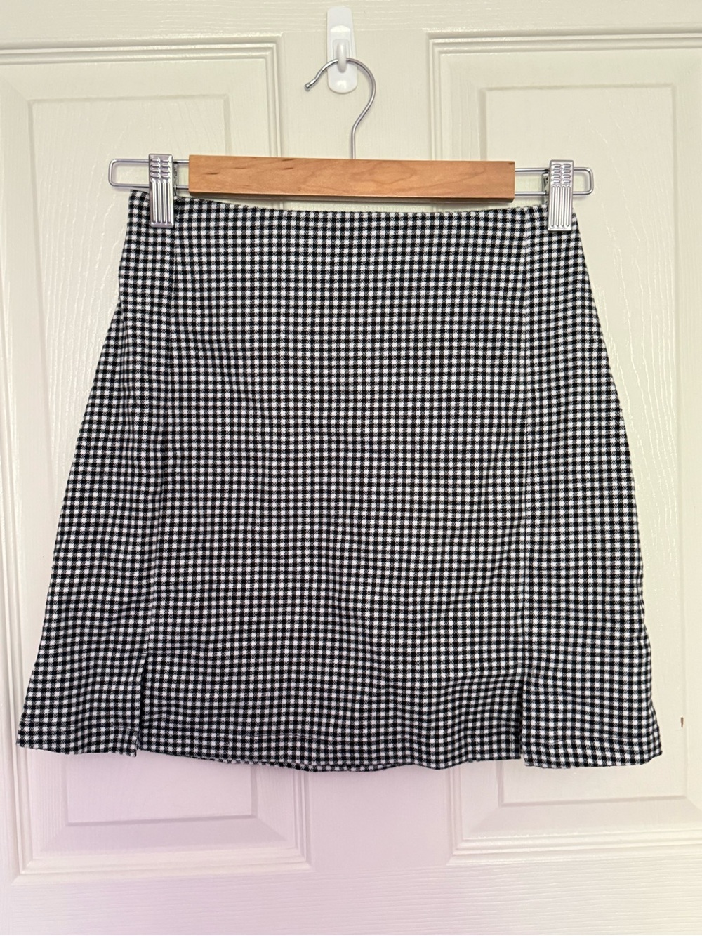 Women’s Black & White Gingham Mini Skirt